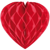 Srdce dekoračné papierové červené 30 cm
