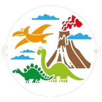 Stencil šablóna Dino svet 25 cm