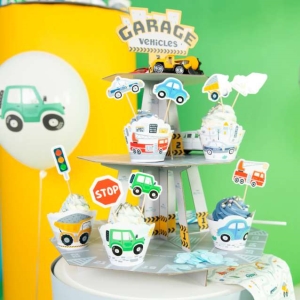 Stojan na cupcakes a dezerty Auta 34 x 46 cm