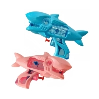 Striekacia vodná pištoľ Žralok s cukrovinkou ružová