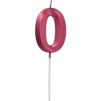 Svíčka Glamour číslo 0 Bordo Metallic