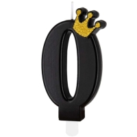 Svieka tortov slice 0 ierna s korunkou 8,8 cm