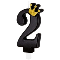 Svieka tortov slica 2 ierna s korunkou 8,8 cm