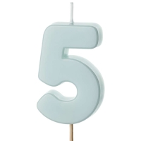 Svieka narodeninov slo 5, svetlo modr 5,5 cm
