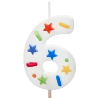 Sviečka narodeninová konfety číslo 6, 5,5 cm