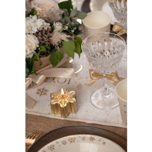 Svíčka zlatá sněhová vločka 6,5x6,5 cm 1 ks