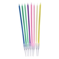 Svieky tortov dlh nenonov mix 14 cm 8 ks
