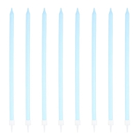 Sv��ky dortov� modr� dlouh� 15 cm 8 ks