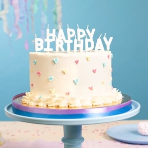 Svky dortov npis Happy Birthday bl 2,5 cm