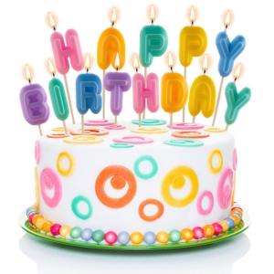 Narozeninov svky Happy Birthday barevn