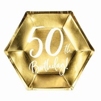 TANIERE papierové 50. narodeniny zlaté 20cm
