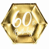 TANIERE papierové 60. narodeniny zlaté 20cm