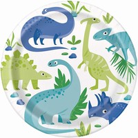 Taniere papierové Dino modrozelené Eco 22 cm, 8 ks