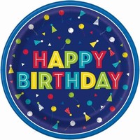 Taniere papierov Happy Birthday 23 cm 8 ks