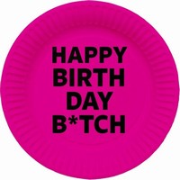 TANIERE papierové Happy Birthday Bitch 23 cm 8 ks