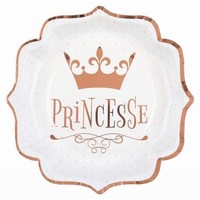 TANIERE papierové Princesse Rose zlaté 21cm 10ks