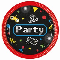 Tanieriky papierové Gaming Party 20 cm, 8 ks