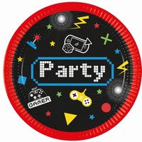 Tanieriky papierové Gaming Party 23 cm, 8 ks