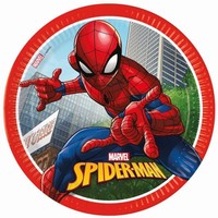 Tanieriky papierové Spiderman Crime Fighter 23 cm, 8 ks