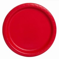 Tanieriky papierové červené 17 cm, 8 ks