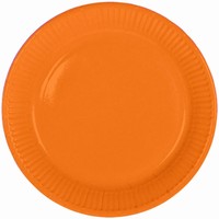 Tanieriky papierové oranžové 23 cm, 8 ks