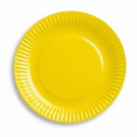 Tanieriky papierové žlté 18 cm, 6 ks