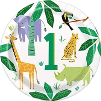 Taniere papierov Animal Safari 1. narodeniny 23 cm 8 ks