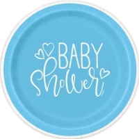 Taniere papierové Baby Shower modré 8 ks