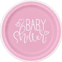 Taniere papierové Baby Shower ružové 8 ks