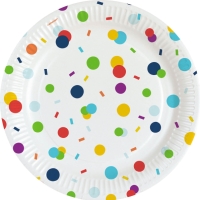 Taniere papierové Farebné konfety 23 cm 8 ks