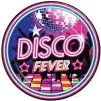 Talíře papírové Disco fever 23 cm 6 ks