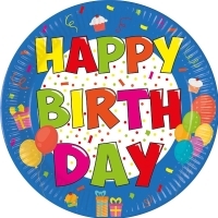 Tale paprov Happy Birthday 23 cm 8 ks