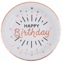 Taniere papierov Happy Birthday Sparkling Rose Gold 22,5 cm (10 ks)