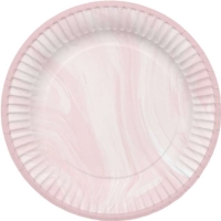 Taniere papierové Mramor ružový 23 cm 8 ks