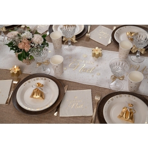 Tale paprov slonov kost se zlatmi vlokami 23cm 10ks