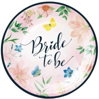 Tanieriky papierov Bride to be Flowers 18 cm, 6 ks