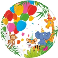 Tanieriky papierové Džungľa balóniky 20 cm, 8 ks