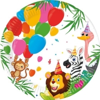Tanieriky papierové Džungľa balóniky 23 cm, 8 ks