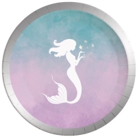 Tanieriky papierov Elegant Mermaid 23 cm, 8 ks
