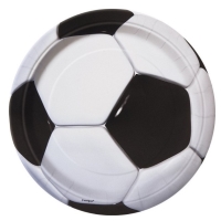 Tanieriky papierové Futbalová lopta 18 cm, 8 ks