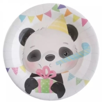 Tanieriky papierov Panda 22,5 cm 10 ks