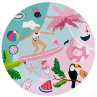 Tanieriky papierov Summer Lets Party surfing 18 cm 6 ks