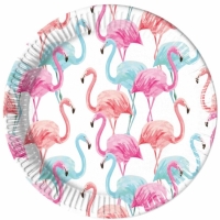 Tanieriky papierov Tropical Flamingo 23 cm, 8 ks