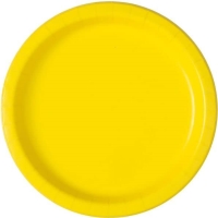 Tanieriky papierové, neónovo žlté 23 cm, 8 ks