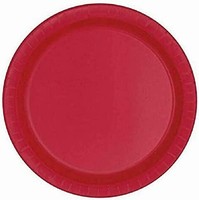 Tanieriky papierové rubínovo červené 23 cm, 8 ks