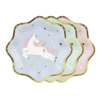 Talky paprov pastelov Jednoroci 18x18 cm 6 ks