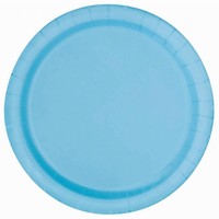 Tanieriky papierové pastelovo modré 17 cm, 8 ks