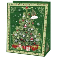 Taška darčeková Jumbo zelená Vianočný stromček 44,5x33x13,7 cm