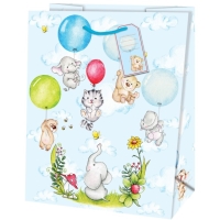 Taška darčeková malá Zvieratká v balóne 19x10,2x23 cm