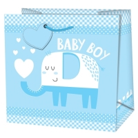 Taška darčeková štvorcová Slon Baby Boy 15x6x14,6 cm